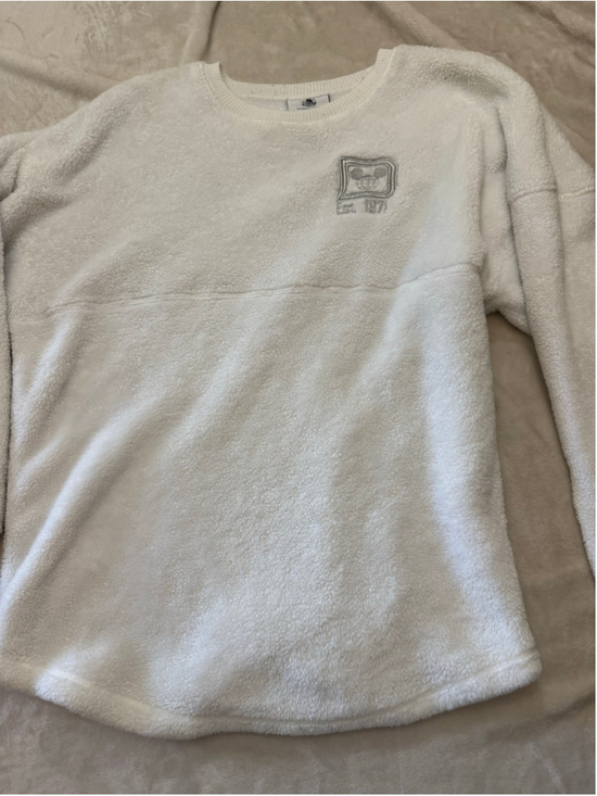Spirit Jersey Tops - Women's Spirit Jersey Disney World Sherpa Pullover White Silver Size M